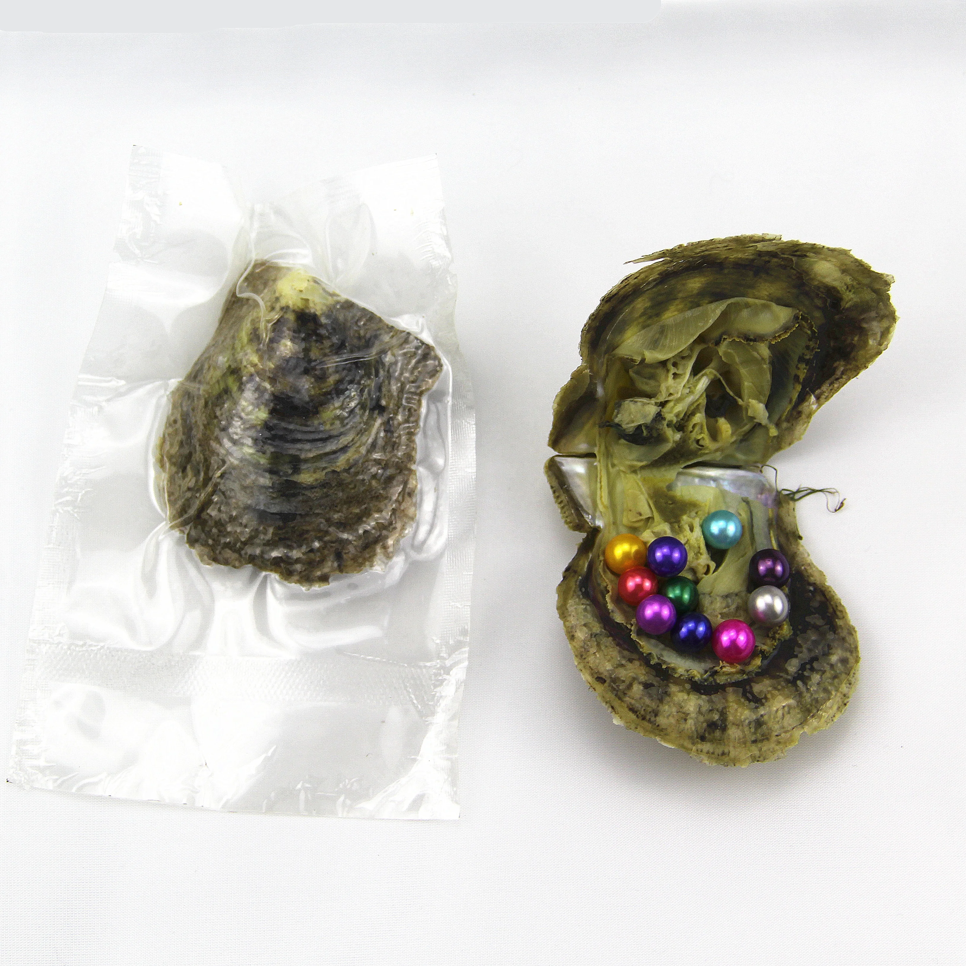 
AAA+ grade 6-7mm Natural Freshwater Pearl Mixed 34 Colors 10 pearls in 1 Akoya pearl oyster, Vacuum packing 