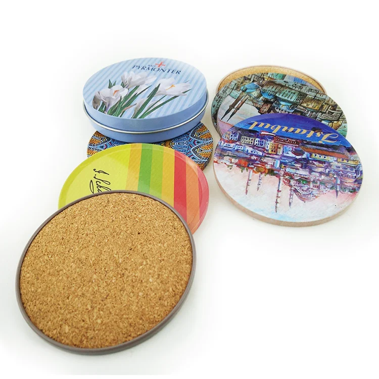 
A set of round shape metal coasters 