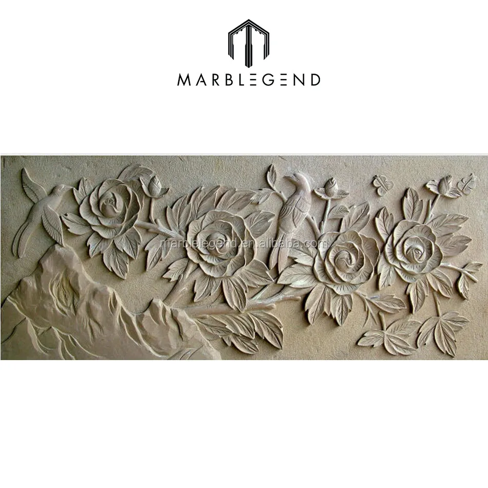 
stone relief flower carving / relief painting 