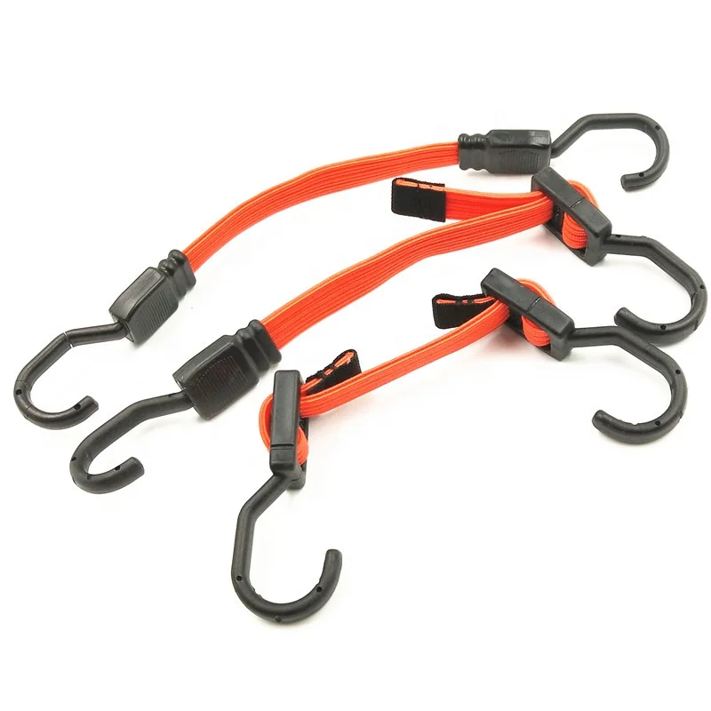 Велосипедный высокопрочный багажный ремень, шнуры, Плоский эластичный шнур с пластиковым крючком