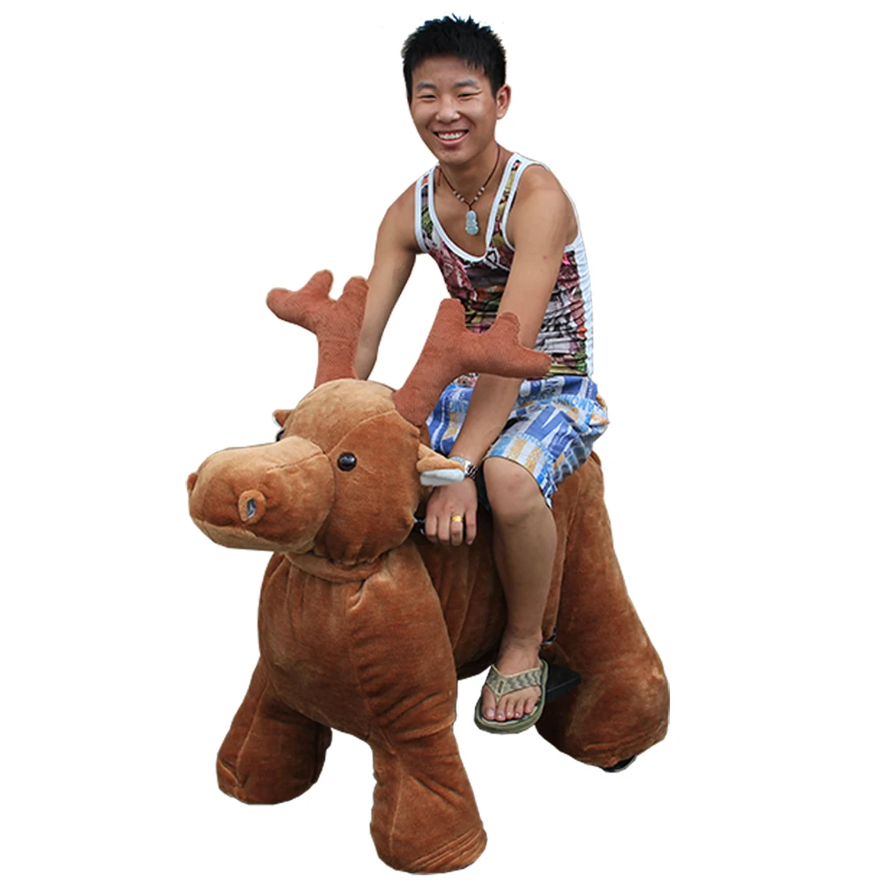 Electronic kids amusement stuffed zippy animal ride battery car