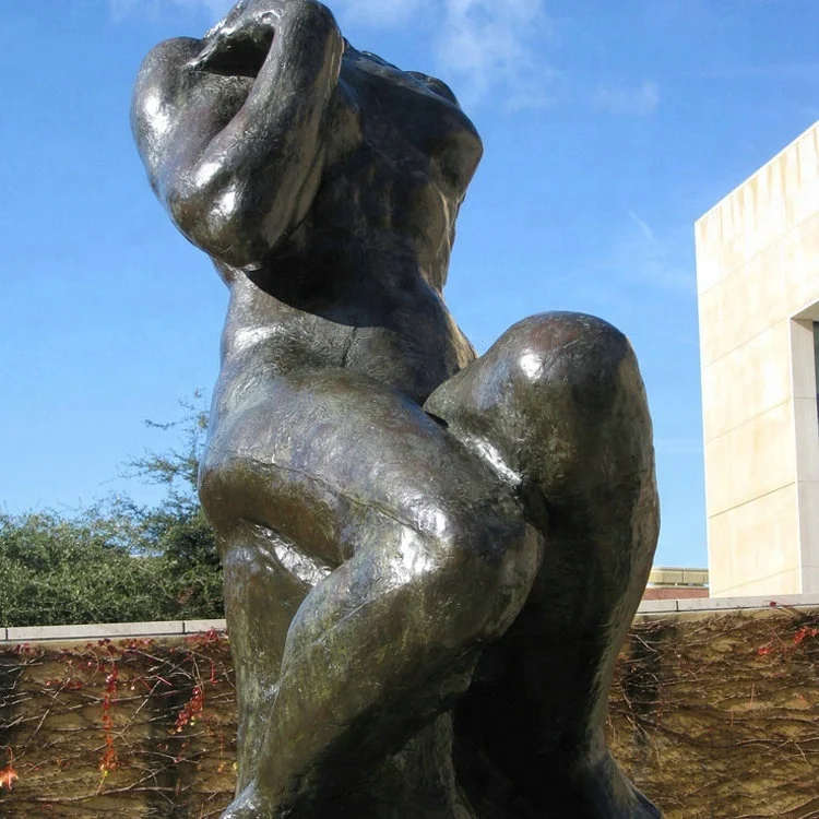 Metal Sculpture Manufacturer Reproduction Antique Statue Bronze Rodin Seated Woman Sculpture