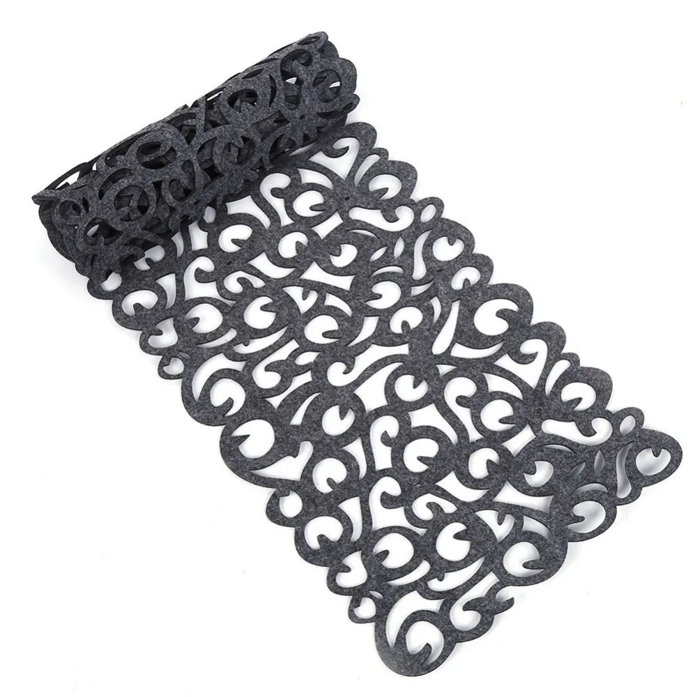 Factory Custom Made Eco-Friendly Table Decoration Mats Laser Cut Rectangle Felt Table Runner