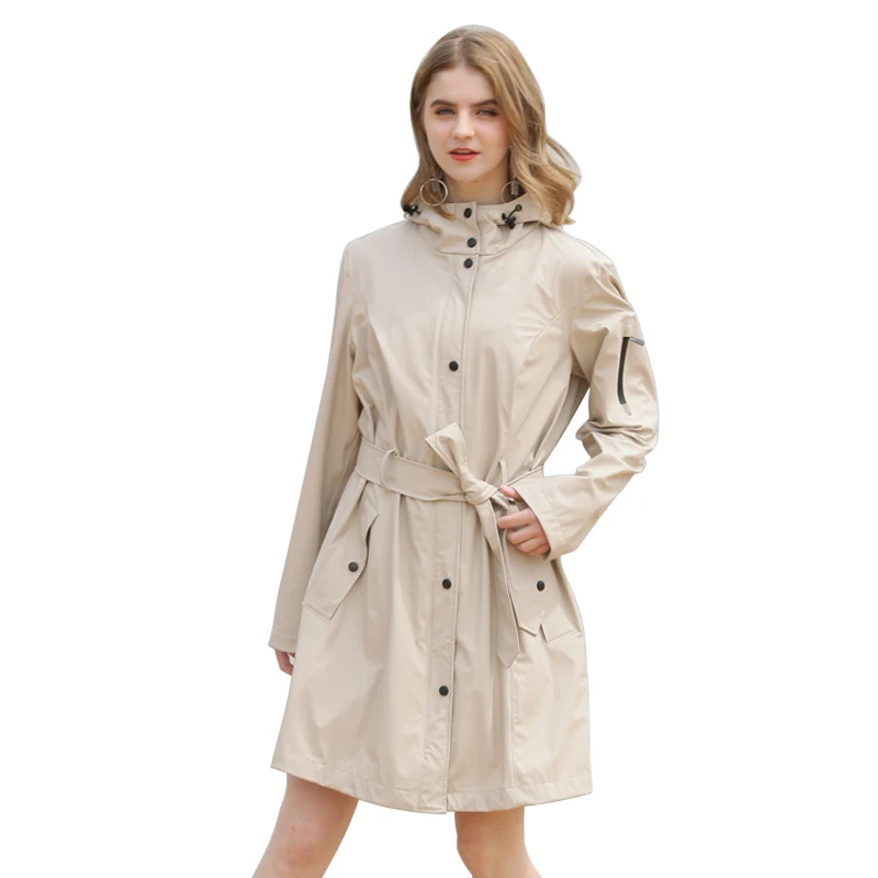 Rainfreem Ladies soft rain coat PU rain jackets for fashion rain coat women raincoat windbreaker