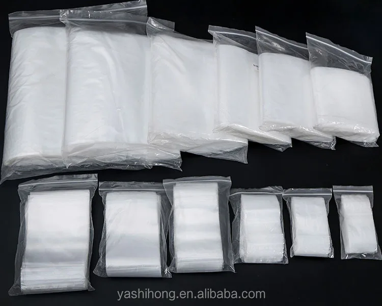 
Alibaba Wholesale Waterproof Reusable Clear 3 Side Seal Plastic Poly Bag with Zipper 