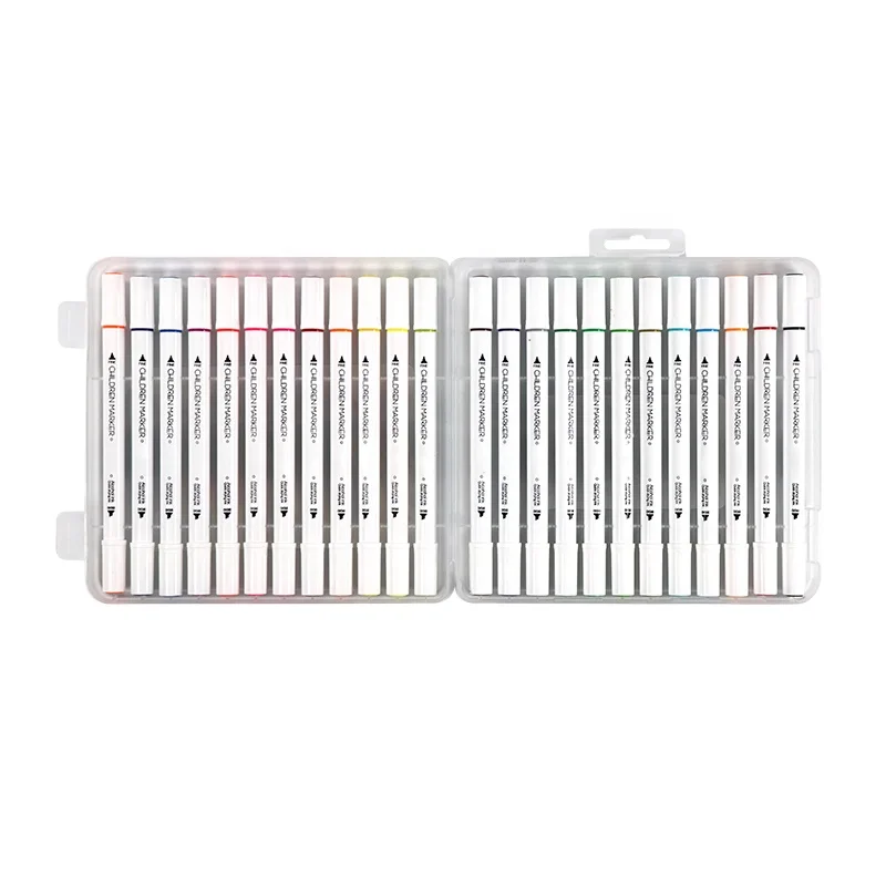 
24 Assorted colors dual tip fine art marker box 