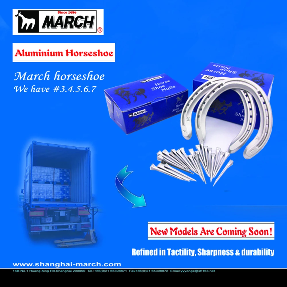 Shanghai March Horseshoes nails Horseshoe Horse equipment Manufacturer Arena Leveller aluminium horseshoe