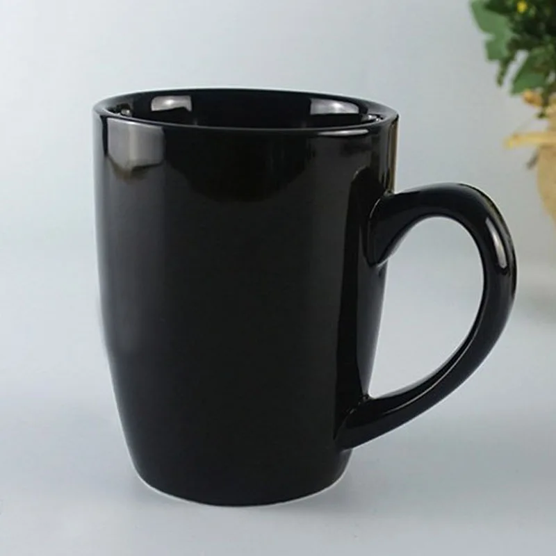 Oempromo custom black ceramic coffee mug with handle