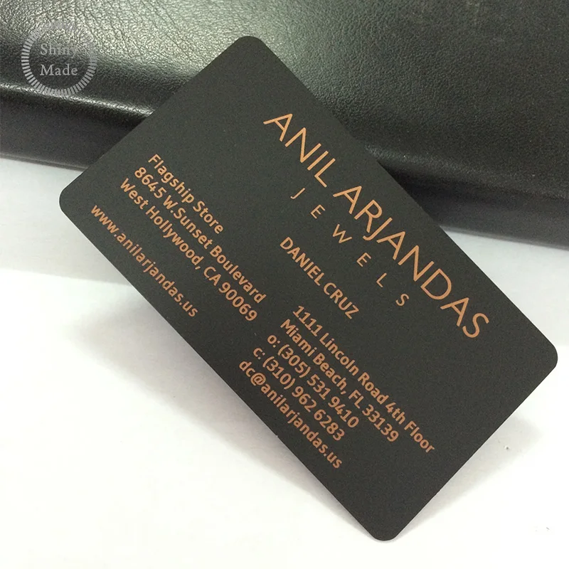 
Custom low price high quality frosted metal card, engraved fashionable logo on black business card 
