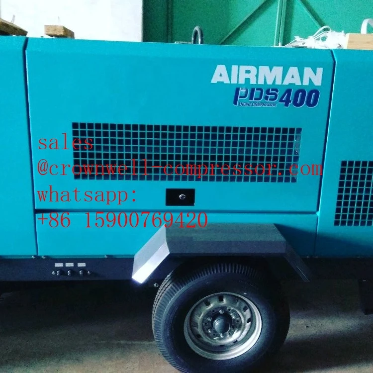 PDSF330DP-6B5 AIRMAN portable screw compressor trailer High Pressure series ENGINE KUBOTA 2 stage pressure switching