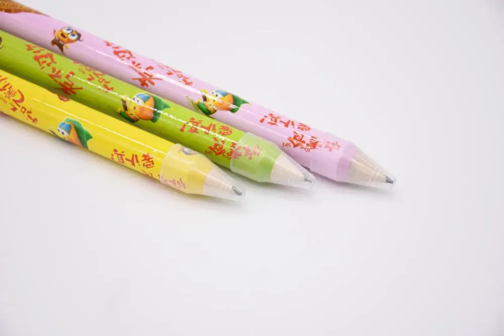 Hot sale custom logo wooden jumbo pencil with sharpener