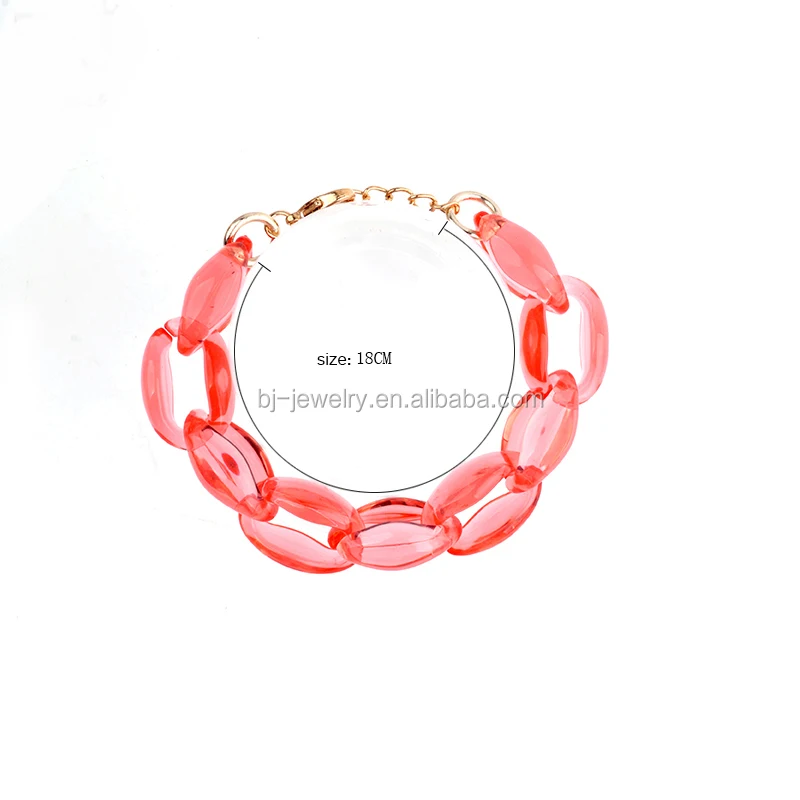 Fashion Acrylic Resin Plastic Lucite Chunky Chain Bracelet Women Bracelet