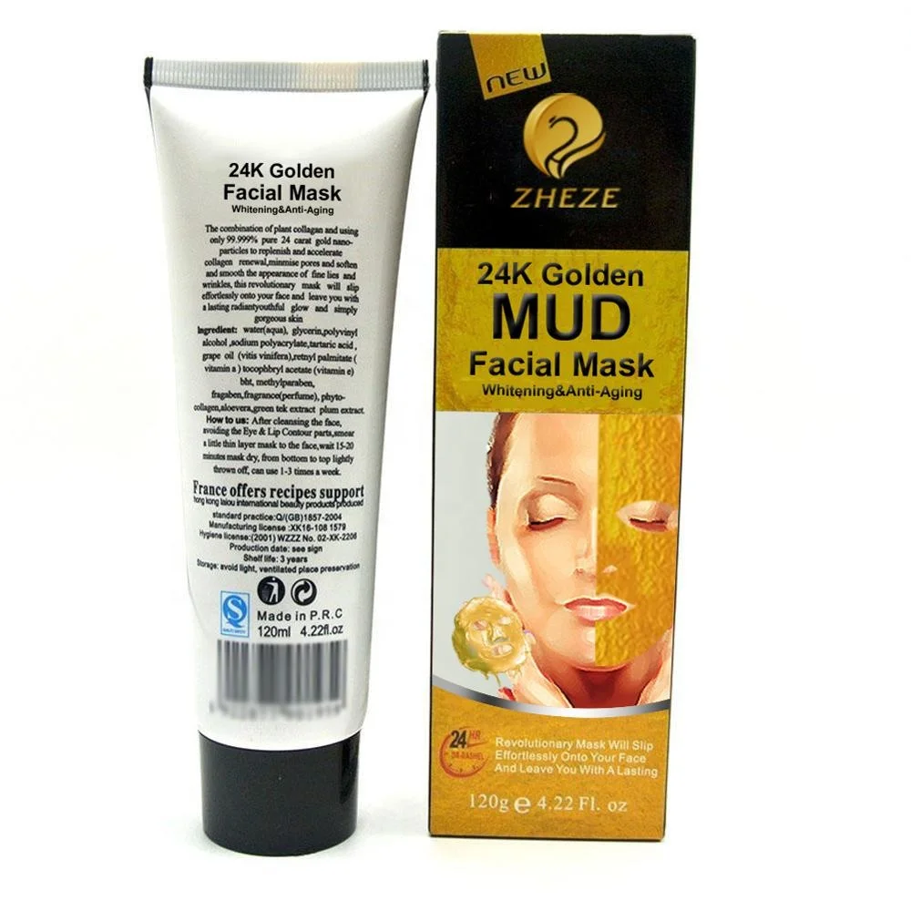 
Private Label Firming Anti Wrinkle Brightening Tightening Peel Off 24k Golden Collagen Magnetic Hyaluronic acid Mud Facial Mask 