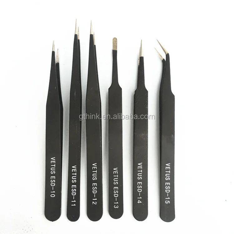 1.5MM VETUS Swiss Anti static ESD Tweezers set