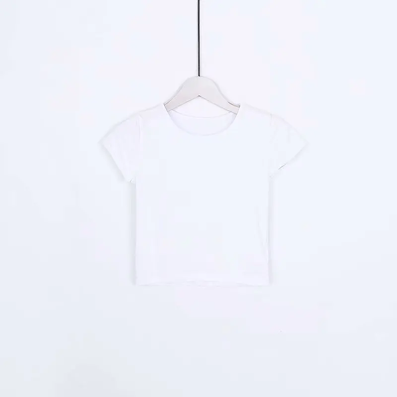 
High quality elastic OEM logo sexy tight dry quick eco-friendly top blank O neck sport fitness women t shirt 