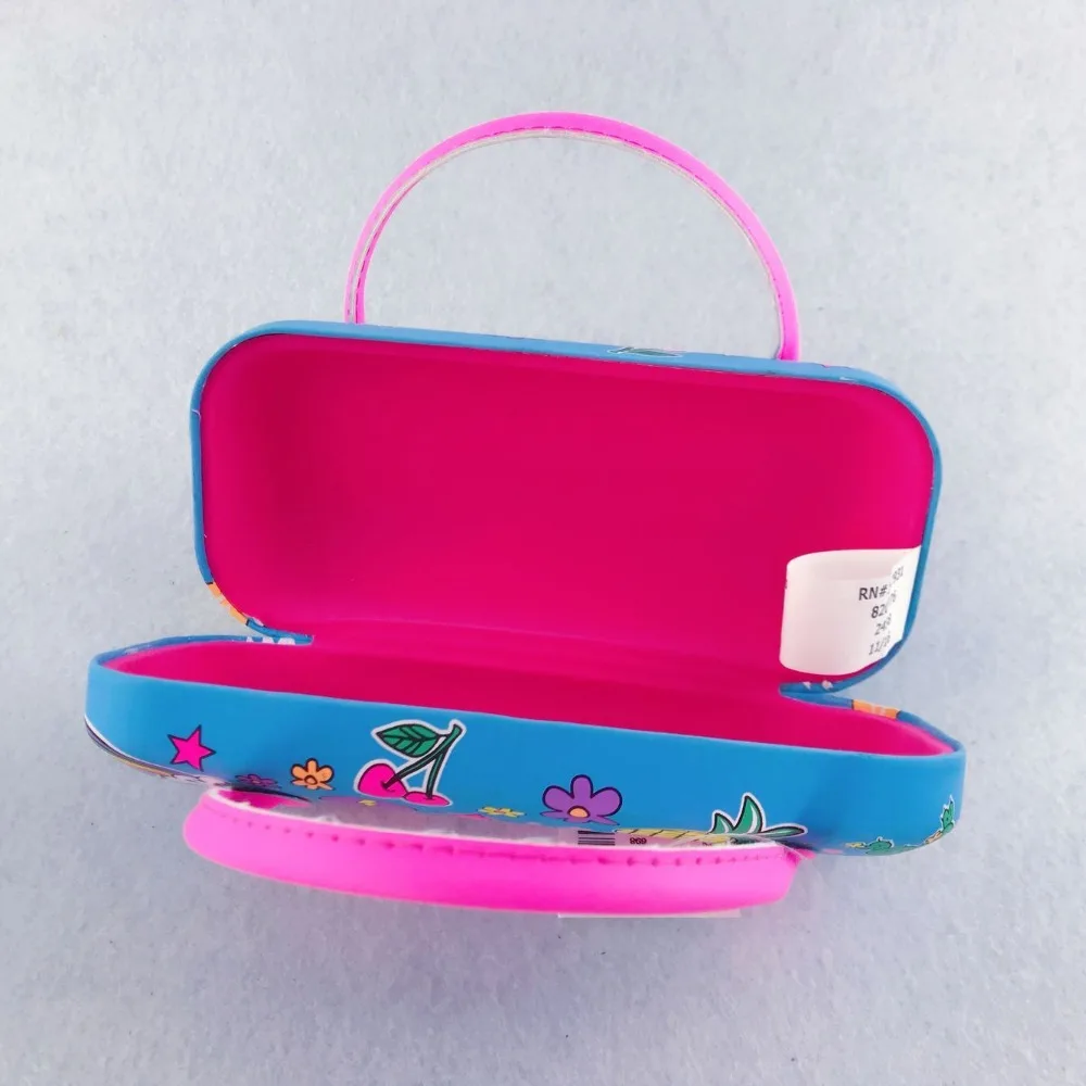 Wholesale Factory Directly Cute Cartoon Pu Leather Sunglasses Box High End Kids Glasses Case Box With Handle