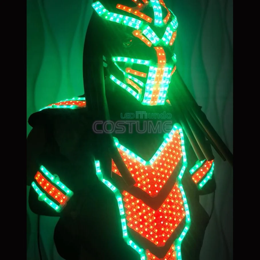 Free DHL Shipping Traje de Robot LED Stilts Walker LED Light Robot Costume Clothing event kryoman costume led disfraz de robot