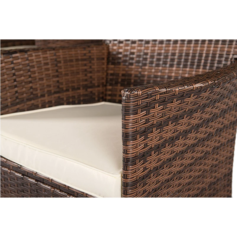 4-Seat Rattan Wicker Round Dinning Table with Chair