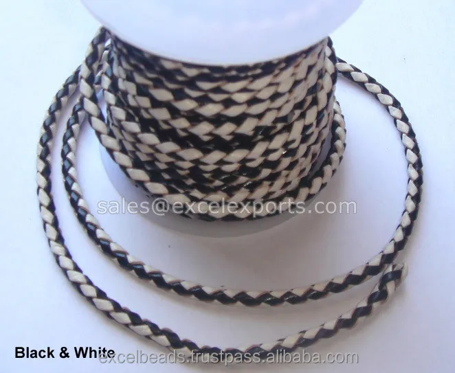 Best Braided Woven Leather Cords for Jewelry Making 5mm & 3mm Wire Ropes Bracelet Bag Handles Dog Leashes Leather Thong