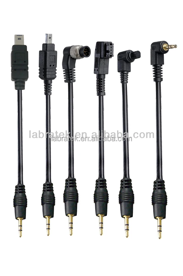 Camera Cable with 3.5mm/2.5mm stereo connector For Canon EOS 7D, 5D, 5D Mark II etc.