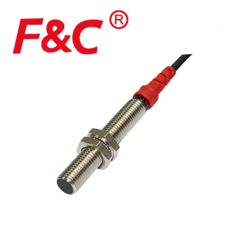 F3C-08KS01 Series M8 flush/shield 3-wires cylindrical NPN Inductance Sensors, 12~24VDC 1mm motion transducer