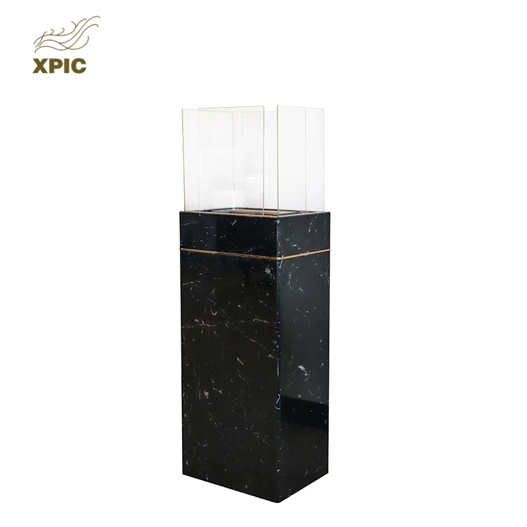 Freestanding Electricity Marble Fireplace with Glass