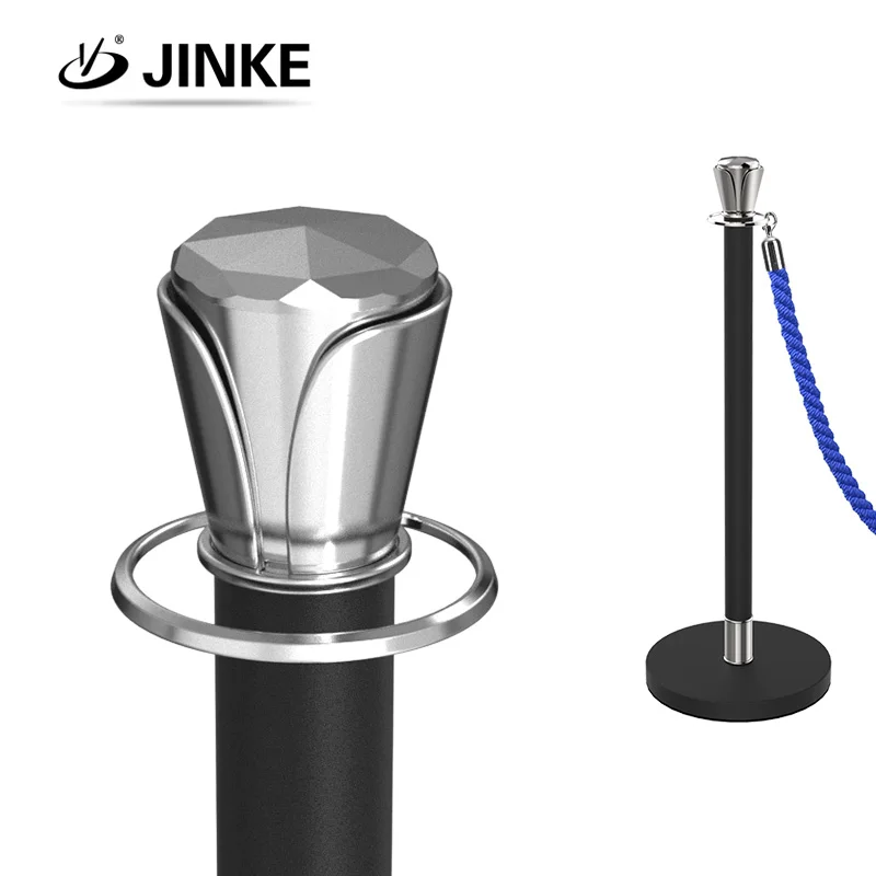 Stainless steel car show tiang antrian gold crown safety line divider railing stand queue barrier crowd control stanchion post