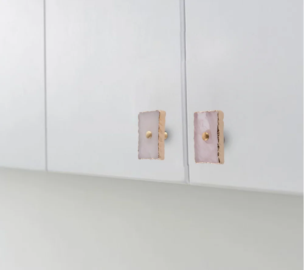 QS-HK0100 Crystal knob gold drawer handles brass cabinet handle modern furniture