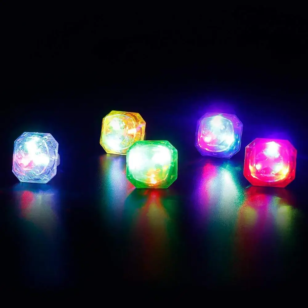 
Large Diamond Ring LED Glow Rings Light Up Flashing Ring Glow In The Dark Toys Bachelorette Birthday Party Favor 