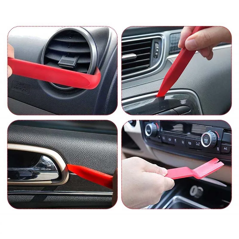 19pcs Car Rivet Upholstery Trim Removal Kit Nylon for Panel Dash Audio Radio  Removal Installer and Repair Pry Tool Kits