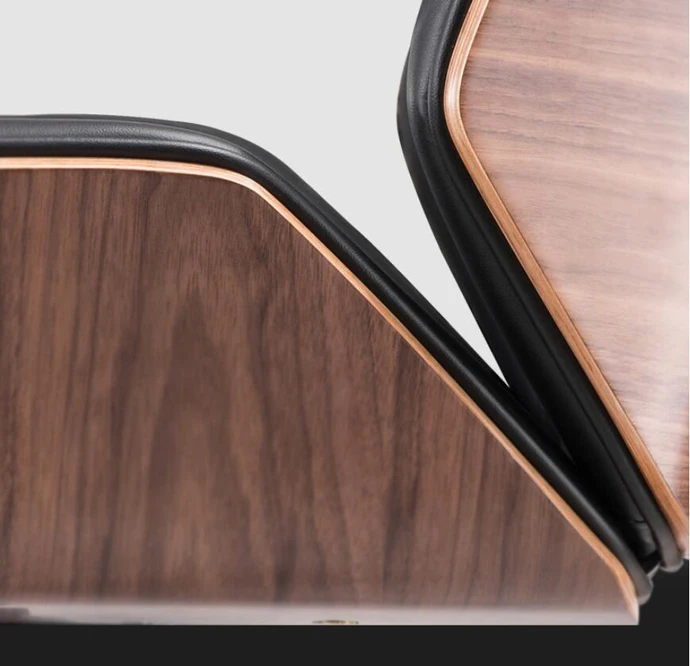 Plywood office leather chair with low back