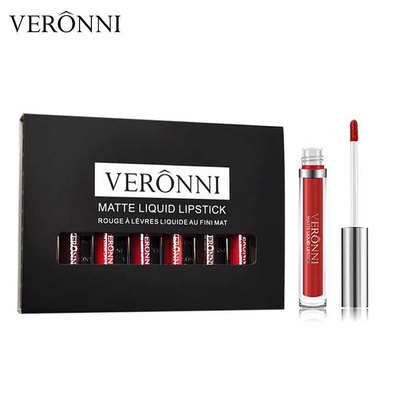 VERONNI 12 Color SetA/B Cosmetics Maquillaje Lipgloss Rouge A Levr Matte Liquid Lipstick