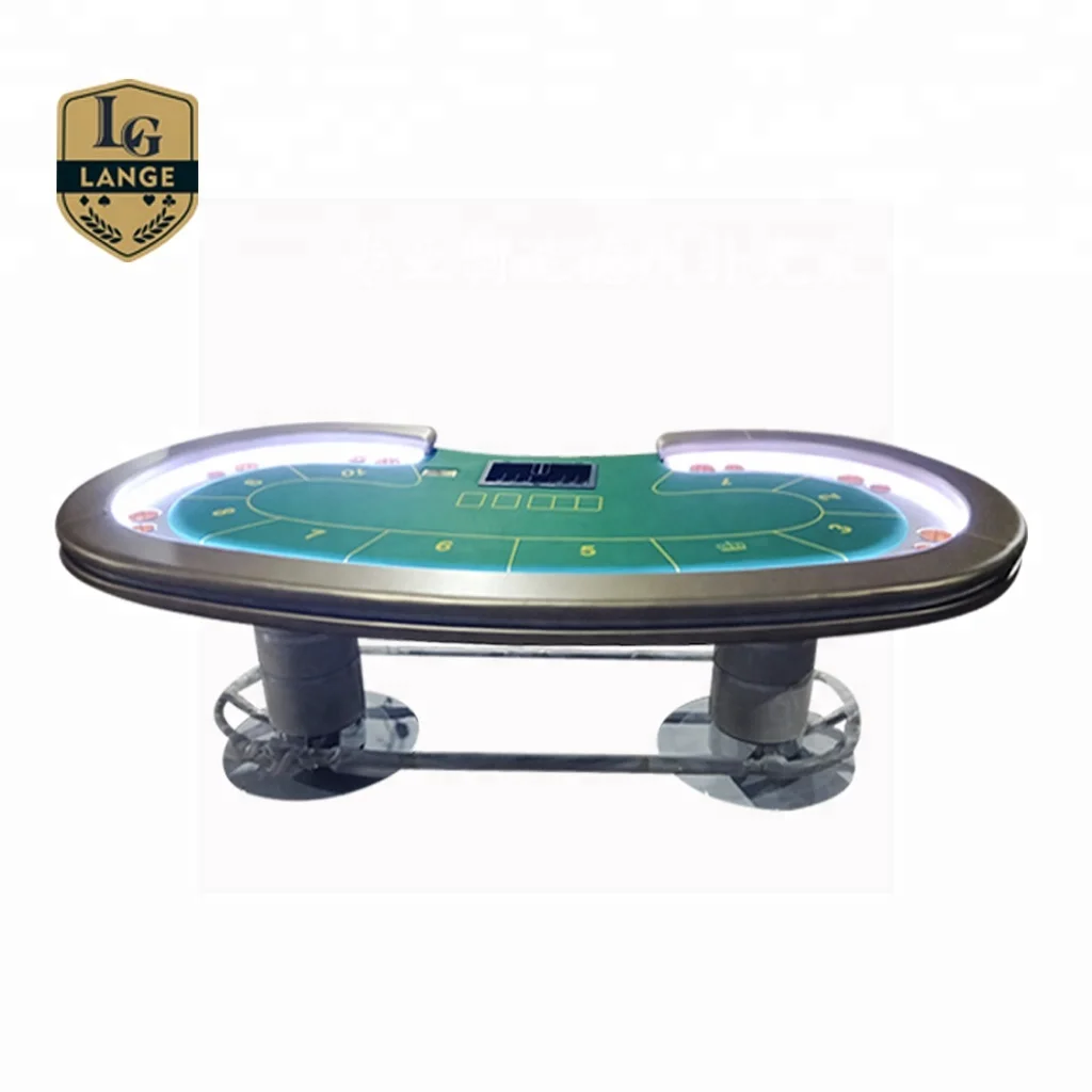 Роскошный настольный электронный покерный стол с USB-зарядкой для казино, Техасского холдема