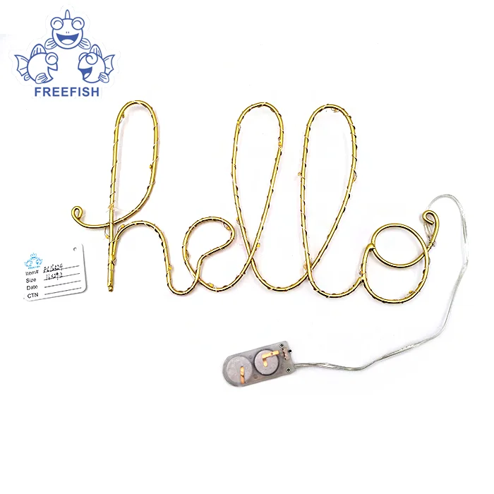 Светодиодные неоновые вывески, настенный декоративный ночник для спальни, детской комнаты, украшение для дома, проволока «привет»