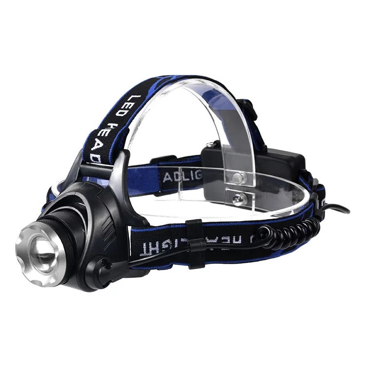 Jialitte H015 Super Bright 3W Rechargeable 2 Lights Camping Headlights XPE Q5 White + Blue 4 Mode ZoomableLED Headlamp