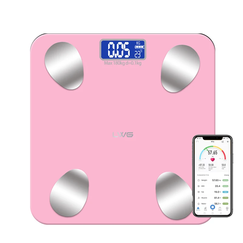 Fashionable hot sale body fat measuring scale smart body fat waterproof household bathroom scale