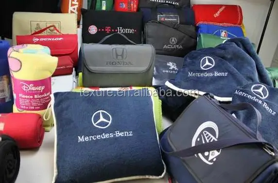 
Super Comfort Fleece Blanket 2 in 1 Cushion Pillow Blanket Airline Blanket with Zipper Pouch 