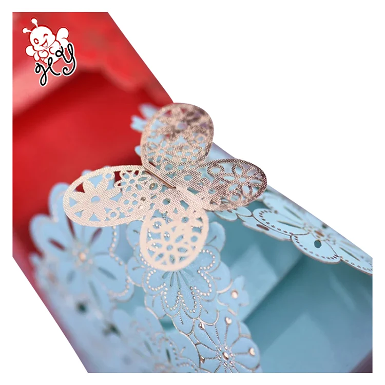 Chinese Made Elegant Flower Wedding Invitation Card