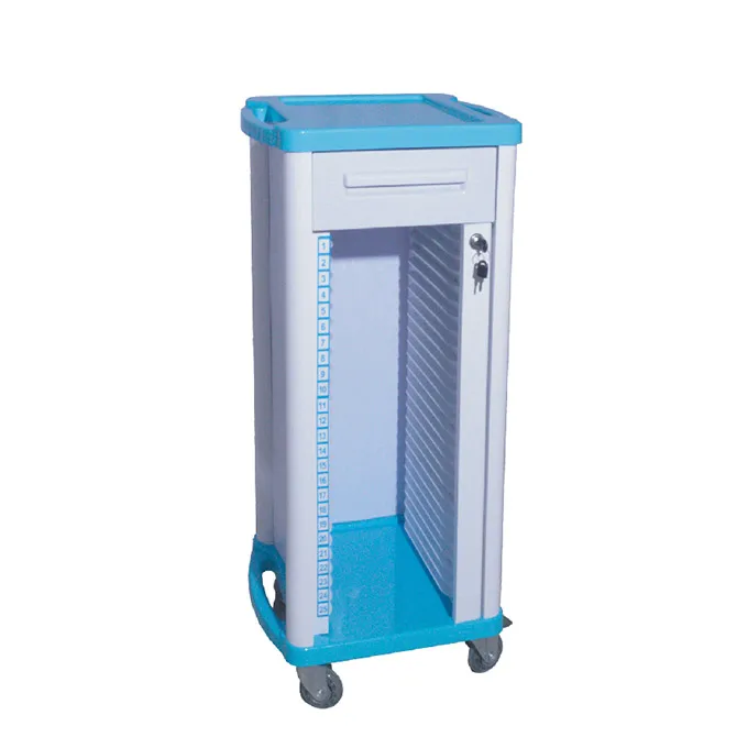 High Quality Hospital Used History Cart Medical Record Trolley File Cart Dossier Trolley