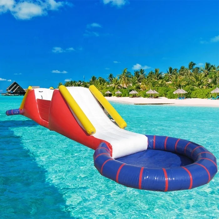 Air sealed inflatable water slides obstacle for sale, air tight inflatable water floating slide obstacle course