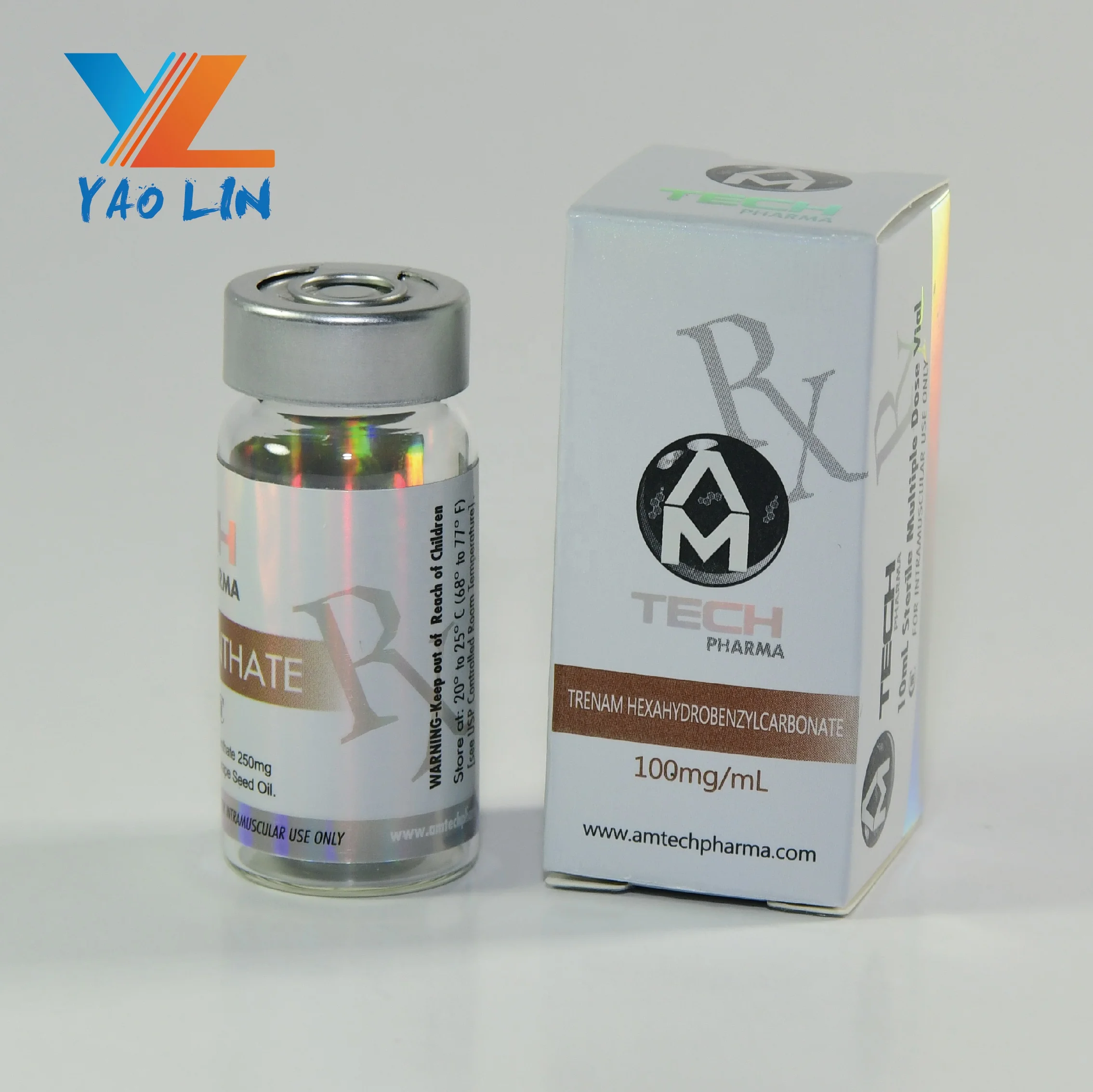 Yaolin custom medical pharma steroid 10ml vial labels and box
