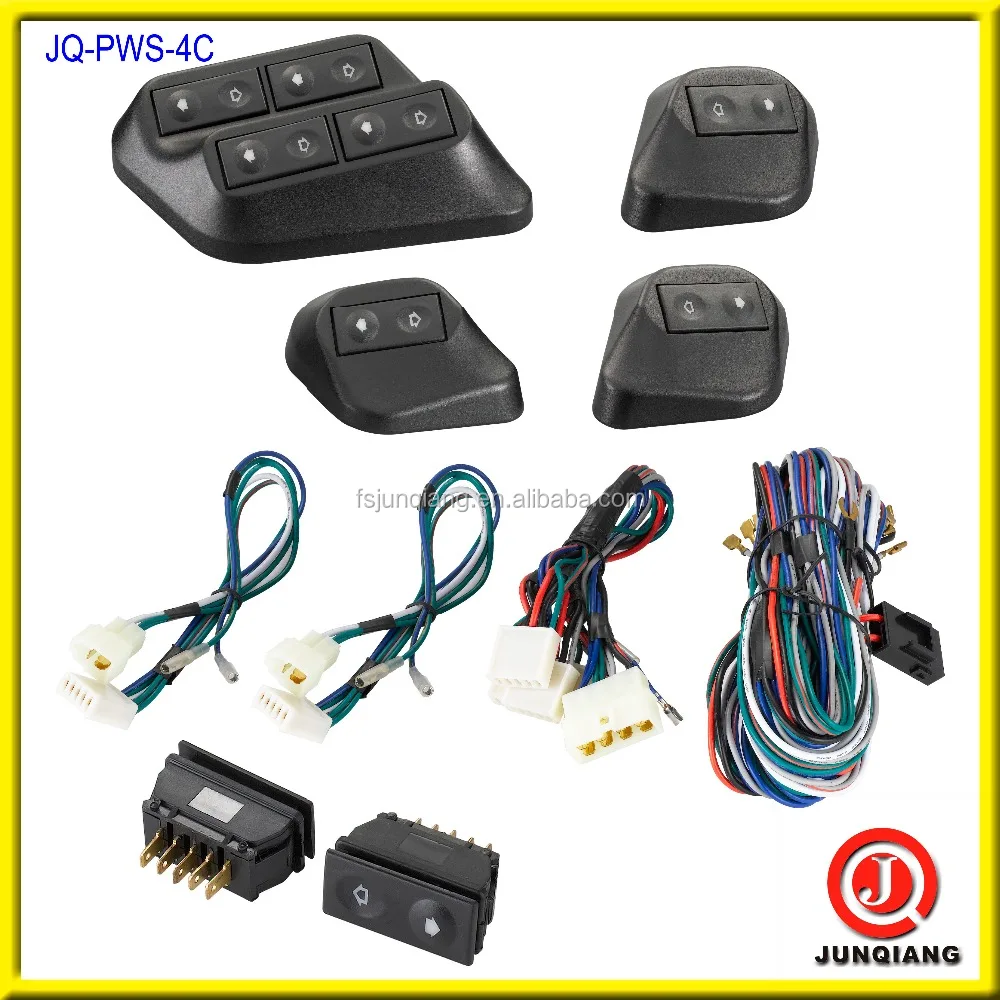 
Universal 4 Door Power Window Conversion Kit with High Torque Motor and Illuminated Switch 