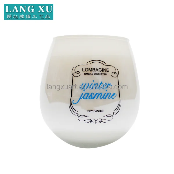 Оптовая продажа ароматические свечи парафина в цветной белой стеклянной банке с пользовательским логотипом