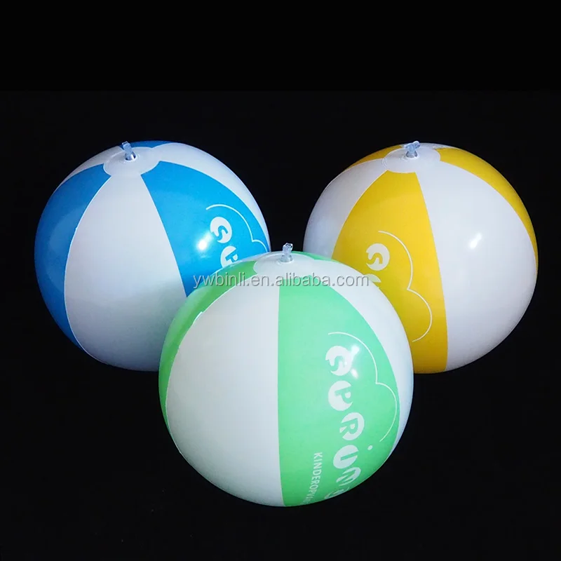 EN71 standard PVC inflatable beach ball color assorted blow up beach balls with logo