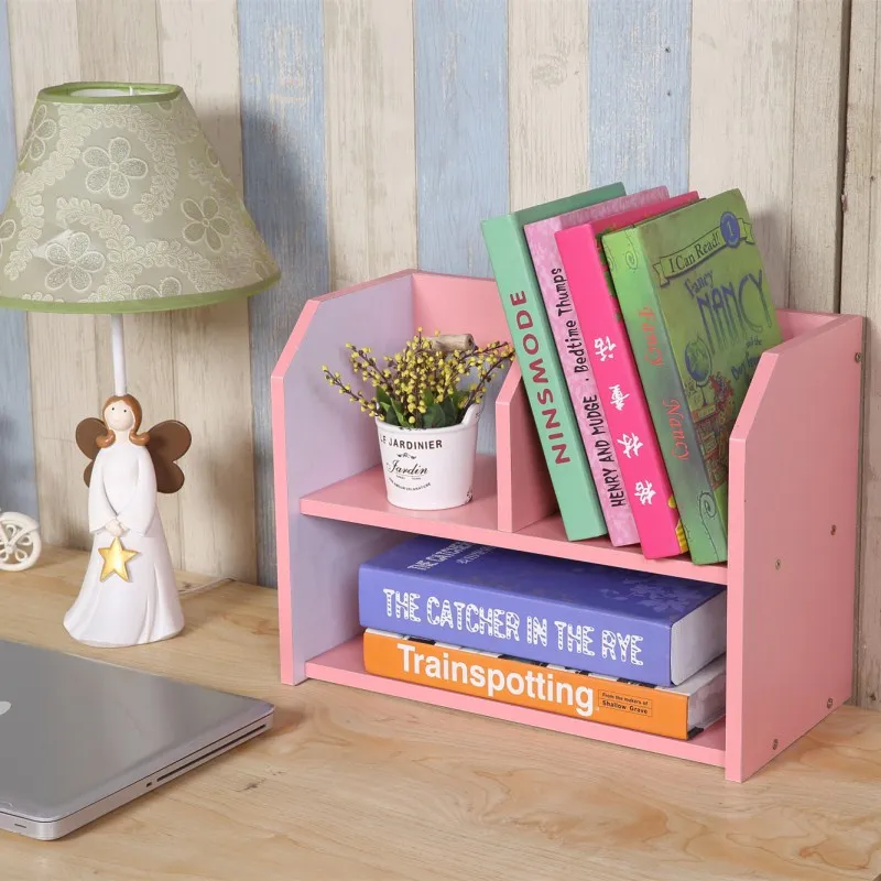
Brief Design Portable Mini Wooden Bookshelf on the Desk 