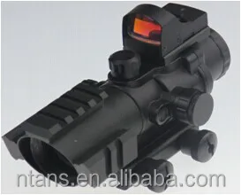 Spike Optics 4x32 Military Prism Scope Tactical with Rails +HD107 Mini Red Dot Reflex Sight