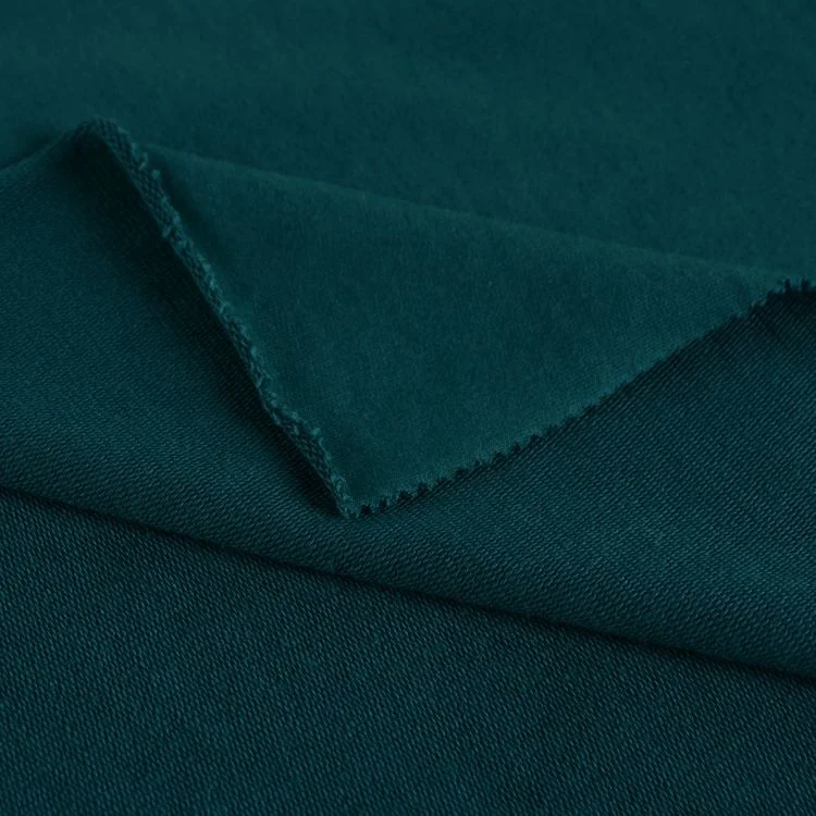 100% cotton plain dyed french terry knitted fabric for hoodie garments