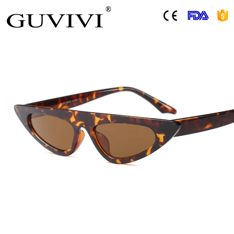 GUVIVI small sunglasses fashion cool Cat eye sunglasses personality man woman Pink sunglasses 2018