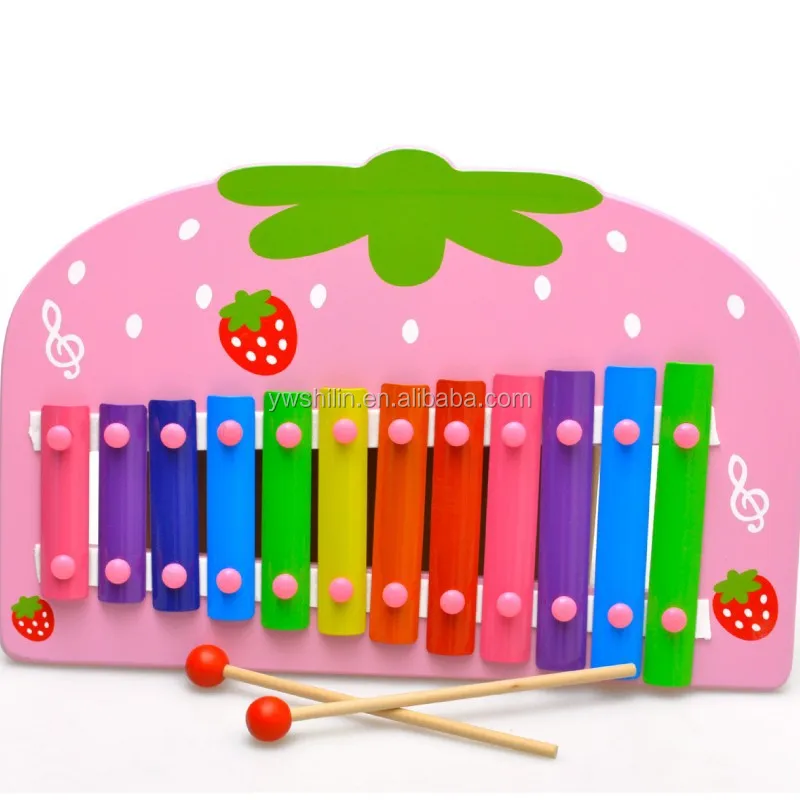 wooden educational toys Strawberry knock organ toy