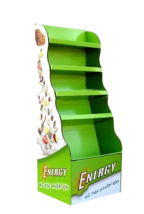 Supermarket Potato Chips Cardboard Display Stand Rack